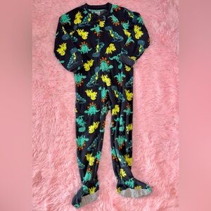 Dinosaur Print Kids One Piece Pajama - Blue and Green - Size 5T